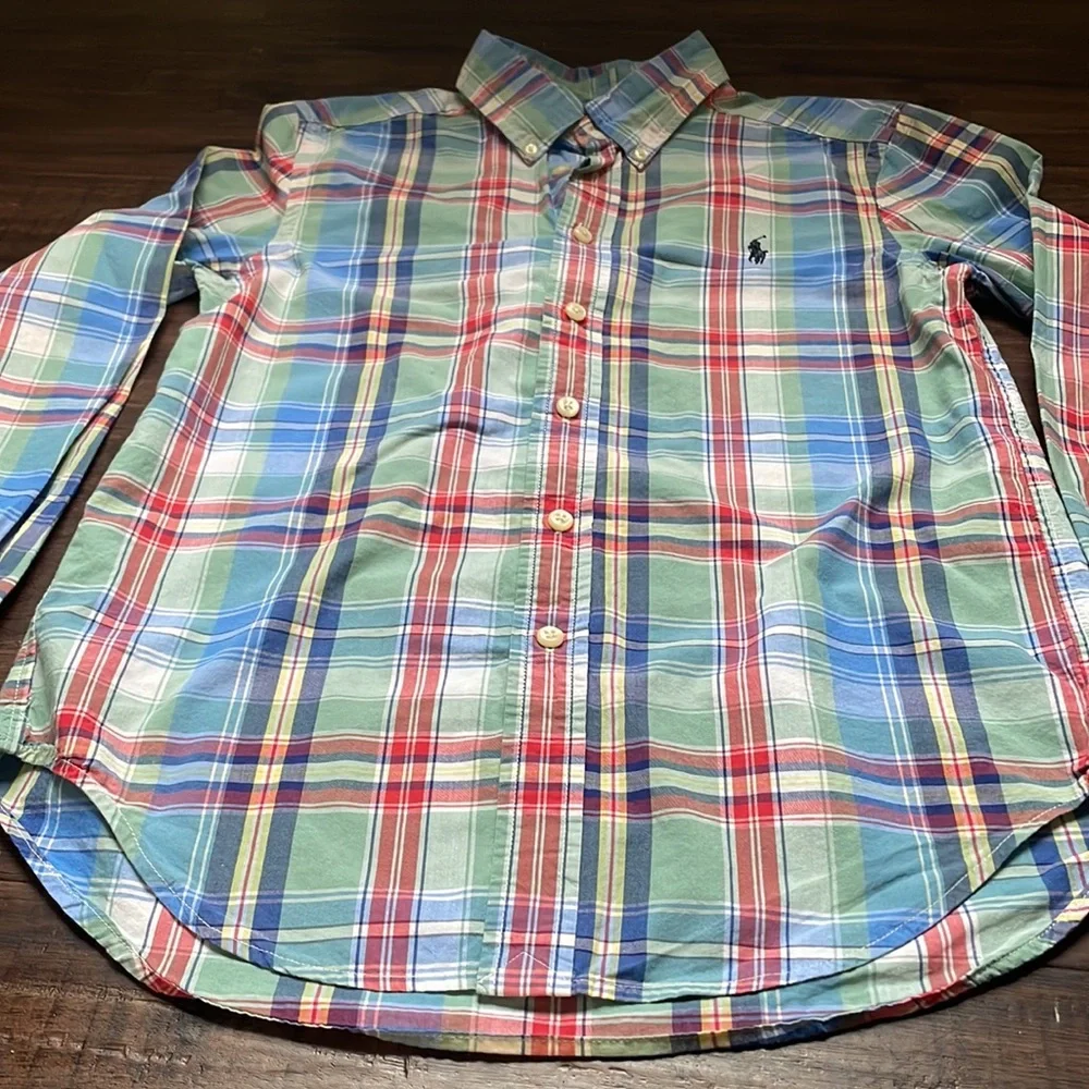 Sz 10/M Ralph Lauren Multicolored Plaid Button Down